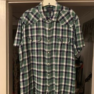 Lucky Brand mens XL linen blend short sleeve shirt